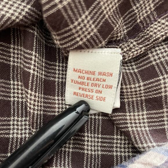 Carbon 2 Cobalt Men's Brown Plaid‎ Button Up Shirt Size L Classic Casual Rustic - Picture 11 of 14